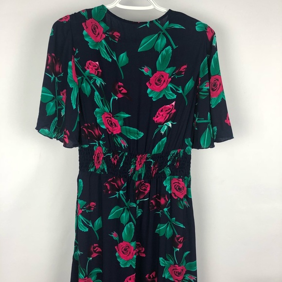 Women's Floral High Low V-Neck Long Maxi Dress - Picture 8 of 8